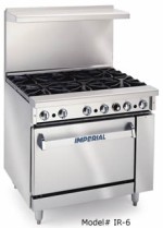 Imperial IR-6-36 Heavy Duty 6 Burner Gas Oven Range